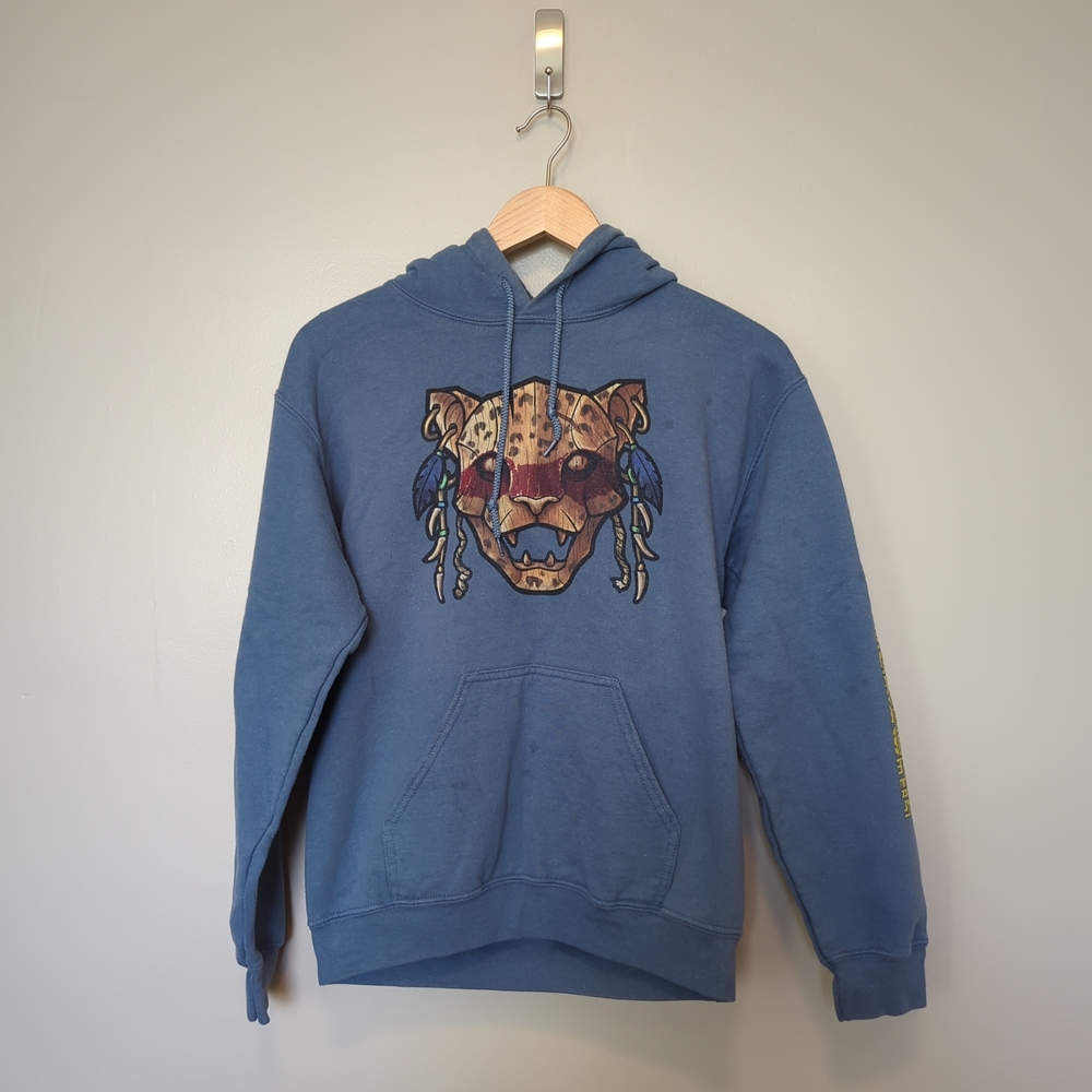 Gildan Blue Sweatshirt with Graphic Design